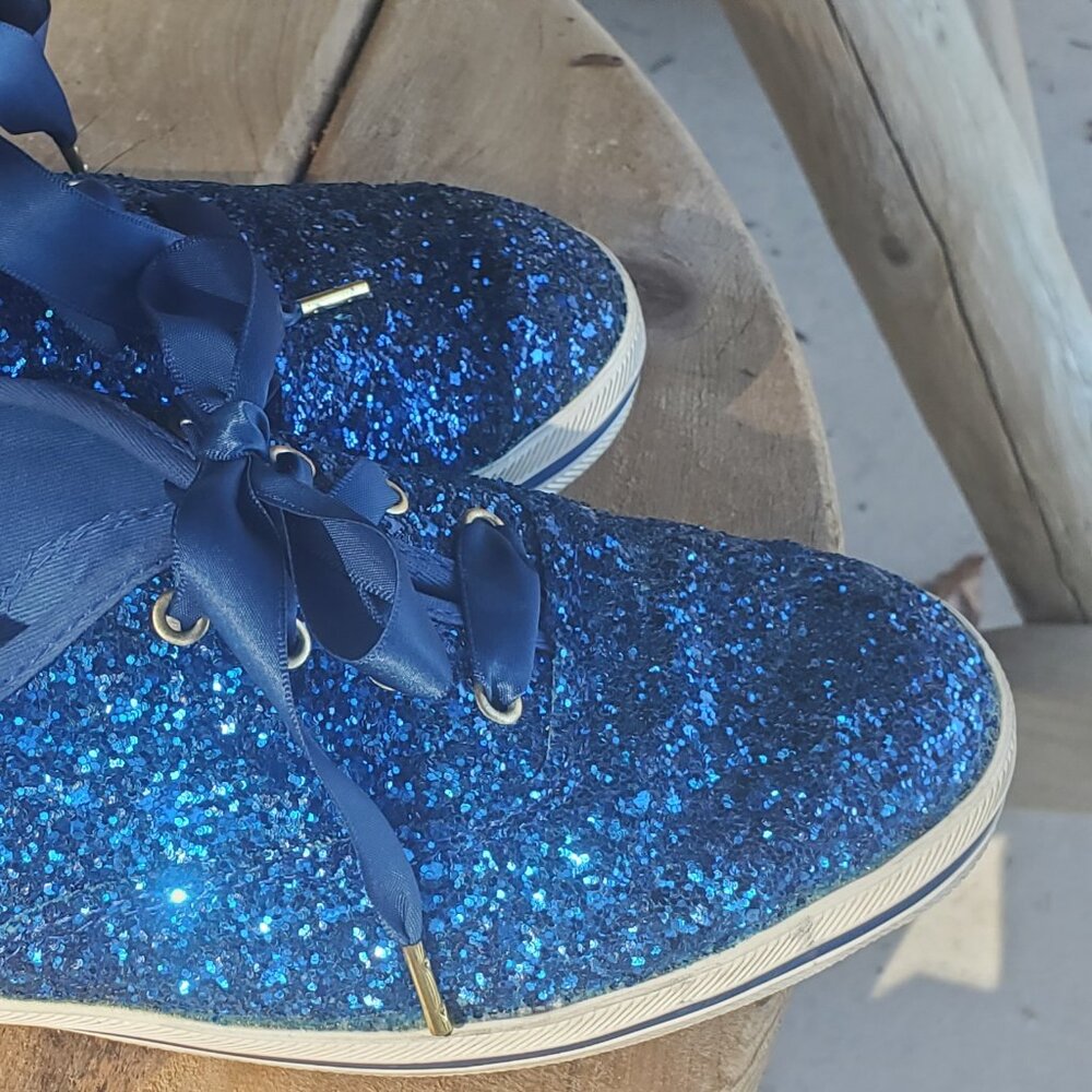 Kate Spade KEDS Royal Blue Sparkling Tennis Shoes 7.5